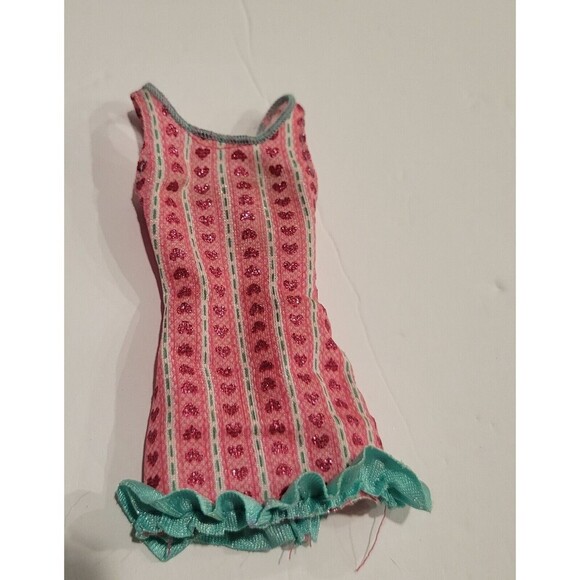 Barbie Doll My Scene Fashion Fever Pink Hearts Mint Green Ruffle Dress Outfit - Picture 1 of 2
